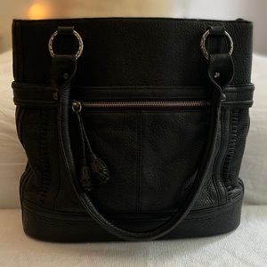 Black Brighton Tote with Tassels EUC